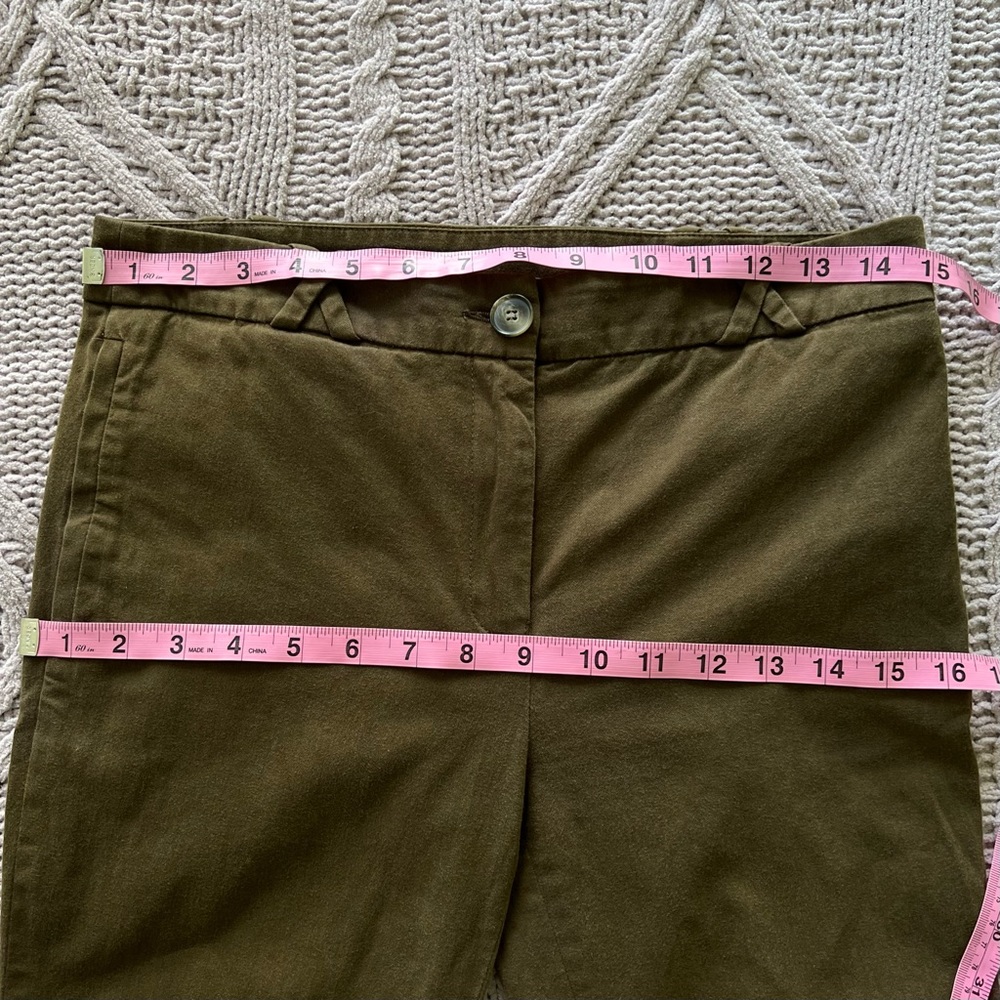 LACOSTE olive green slim leg trouser pants size 2 - Picture 7 of 9